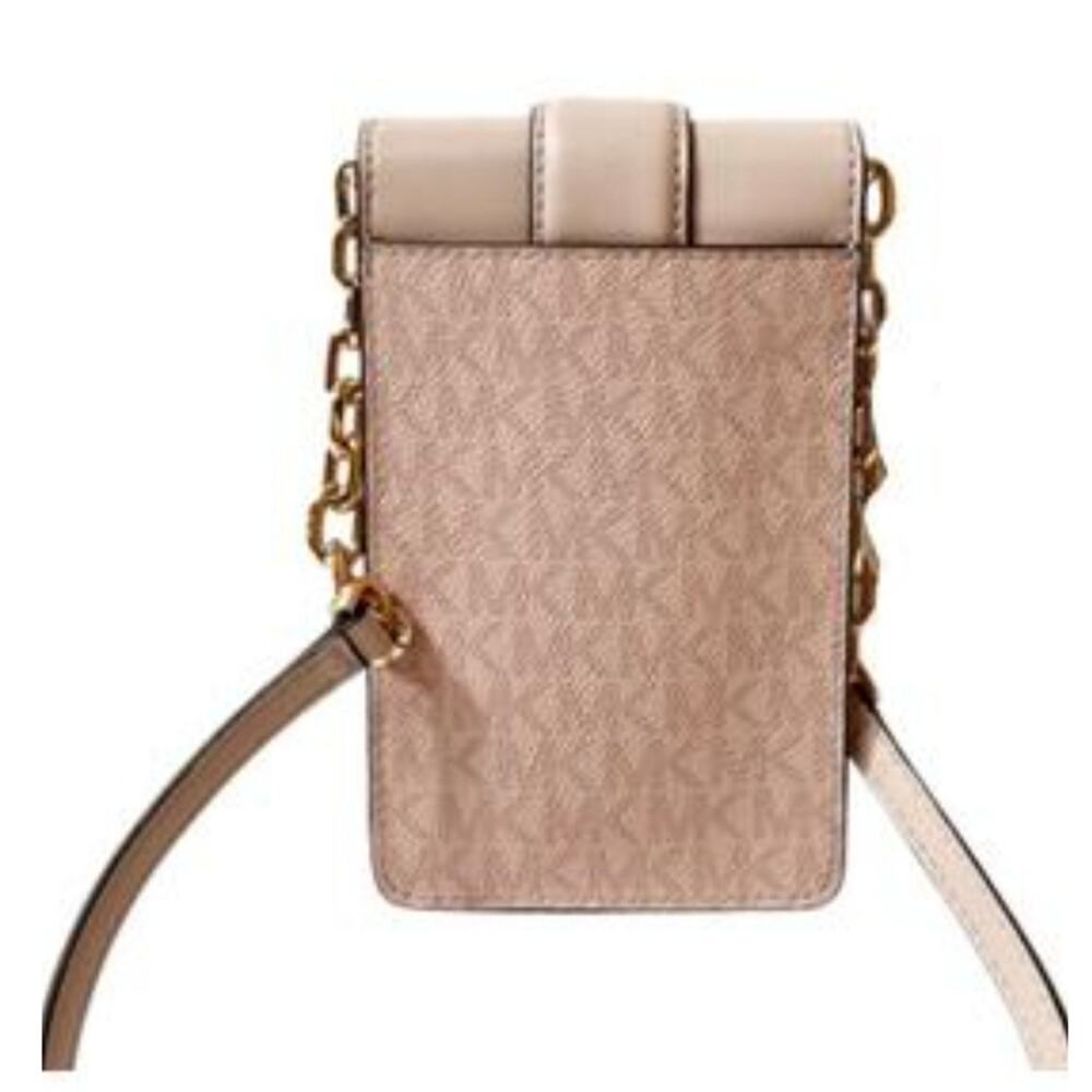 Michael Kors Carmen Logo Print Crossbody Bag Blush - Picture 3 of 11